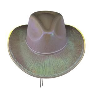 MILDSOWN NEON COWBOYS UNISEX WHITE LED COWBOY HAT FESTIVAL STYLE ONE SIZE
